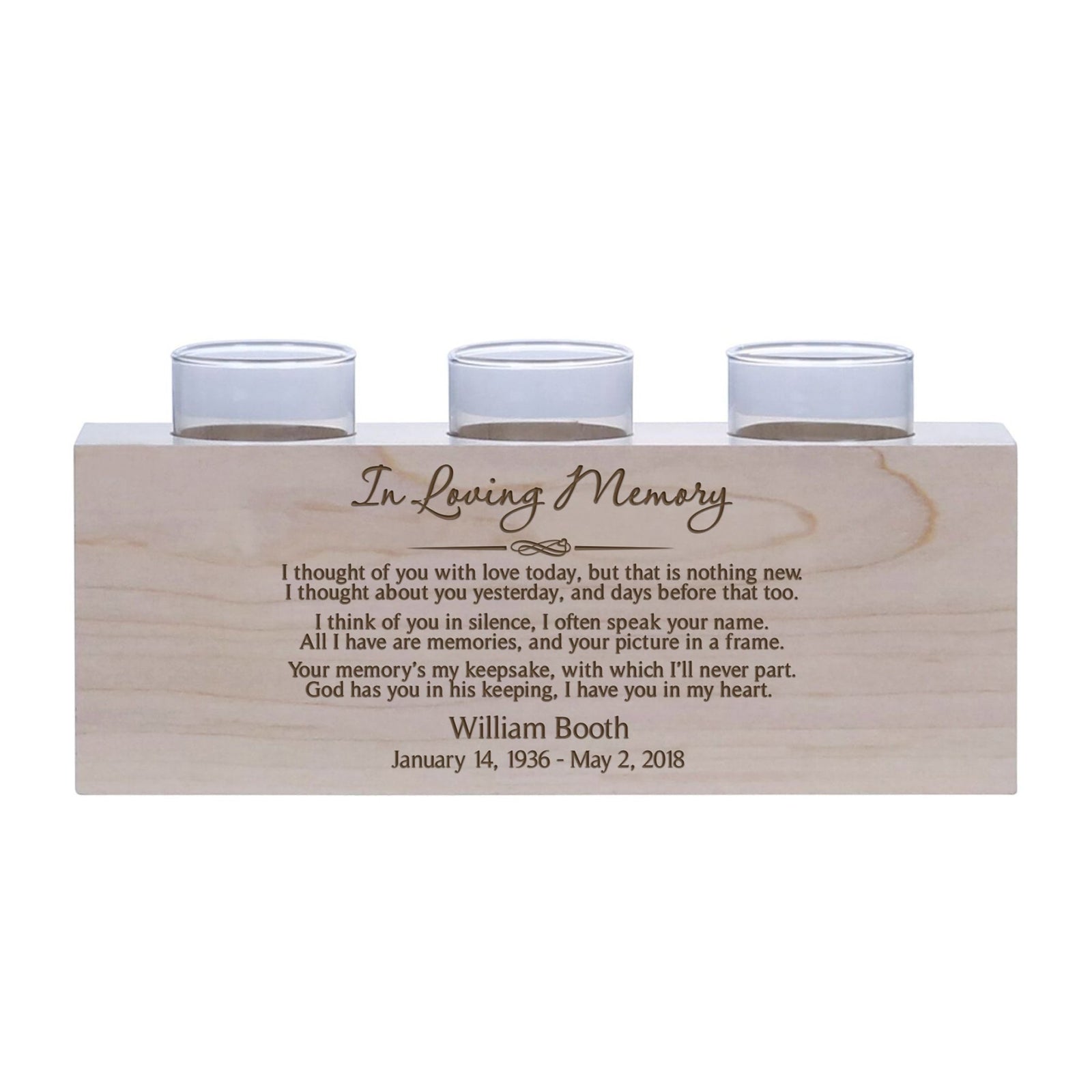 Personalized Memorial Candle Holder - In Loving Memory - LifeSong Milestones