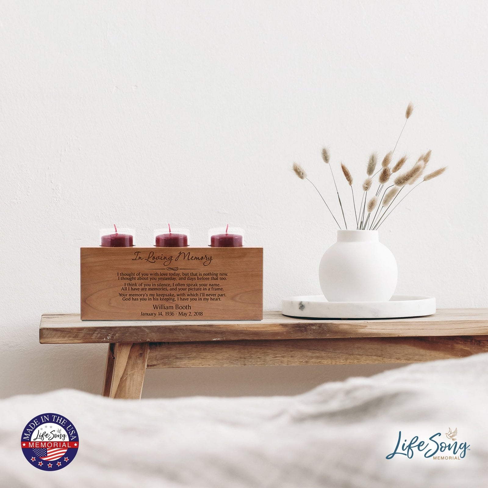 Personalized Memorial Candle Holder - In Loving Memory - LifeSong Milestones