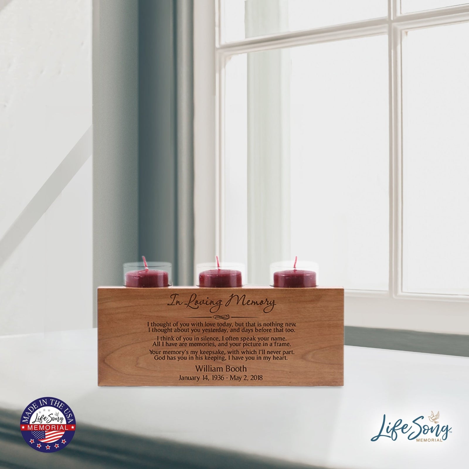 Personalized Memorial Candle Holder - In Loving Memory - LifeSong Milestones