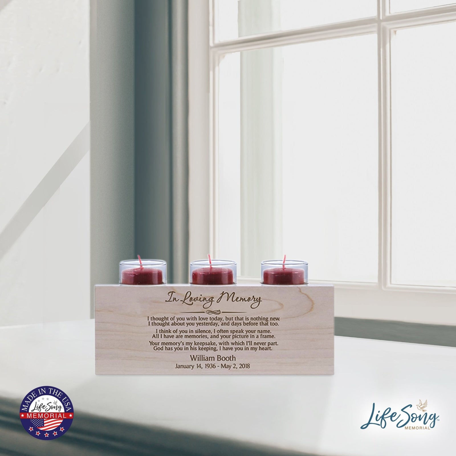 Personalized Memorial Candle Holder - In Loving Memory - LifeSong Milestones