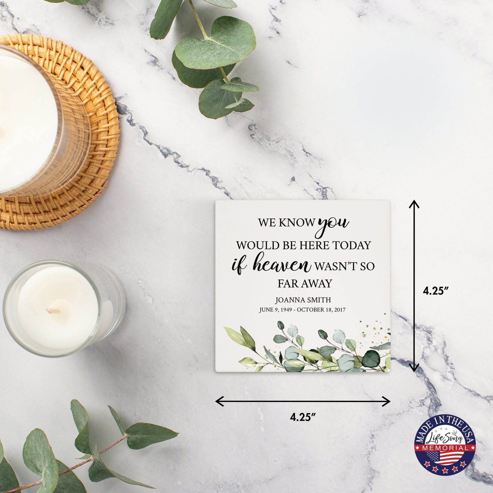 Personalized Memorial Ceramic Trivet for Home Decor - LifeSong Milestones