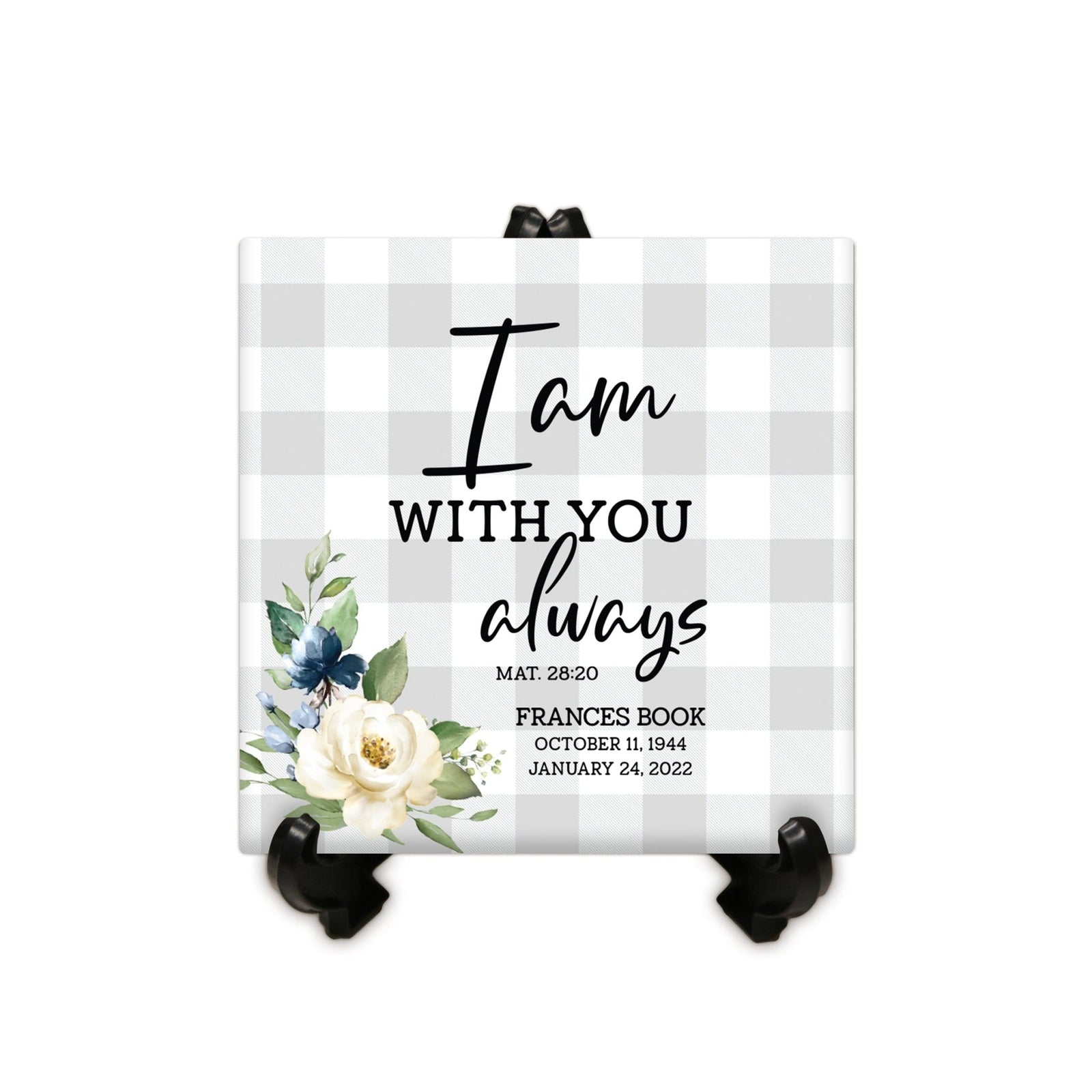 Personalized Memorial Ceramic Trivet with Stand for Home Decor - LifeSong Milestones