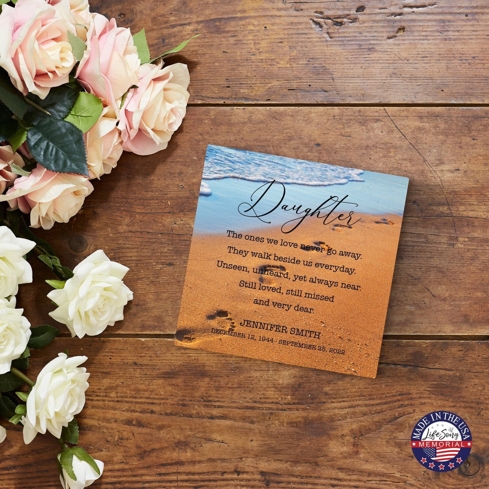 Personalized Memorial Ceramic Trivet with Stand for Home Decor - The Ones We Love - LifeSong Milestones