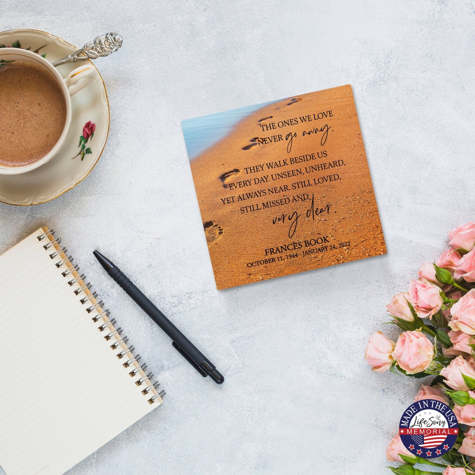 Personalized Memorial Ceramic Trivet with Stand for Home Decor - The Ones We Love - LifeSong Milestones