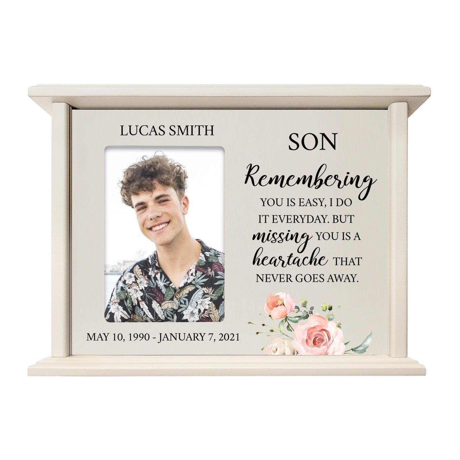 Personalized Wooden urns for son