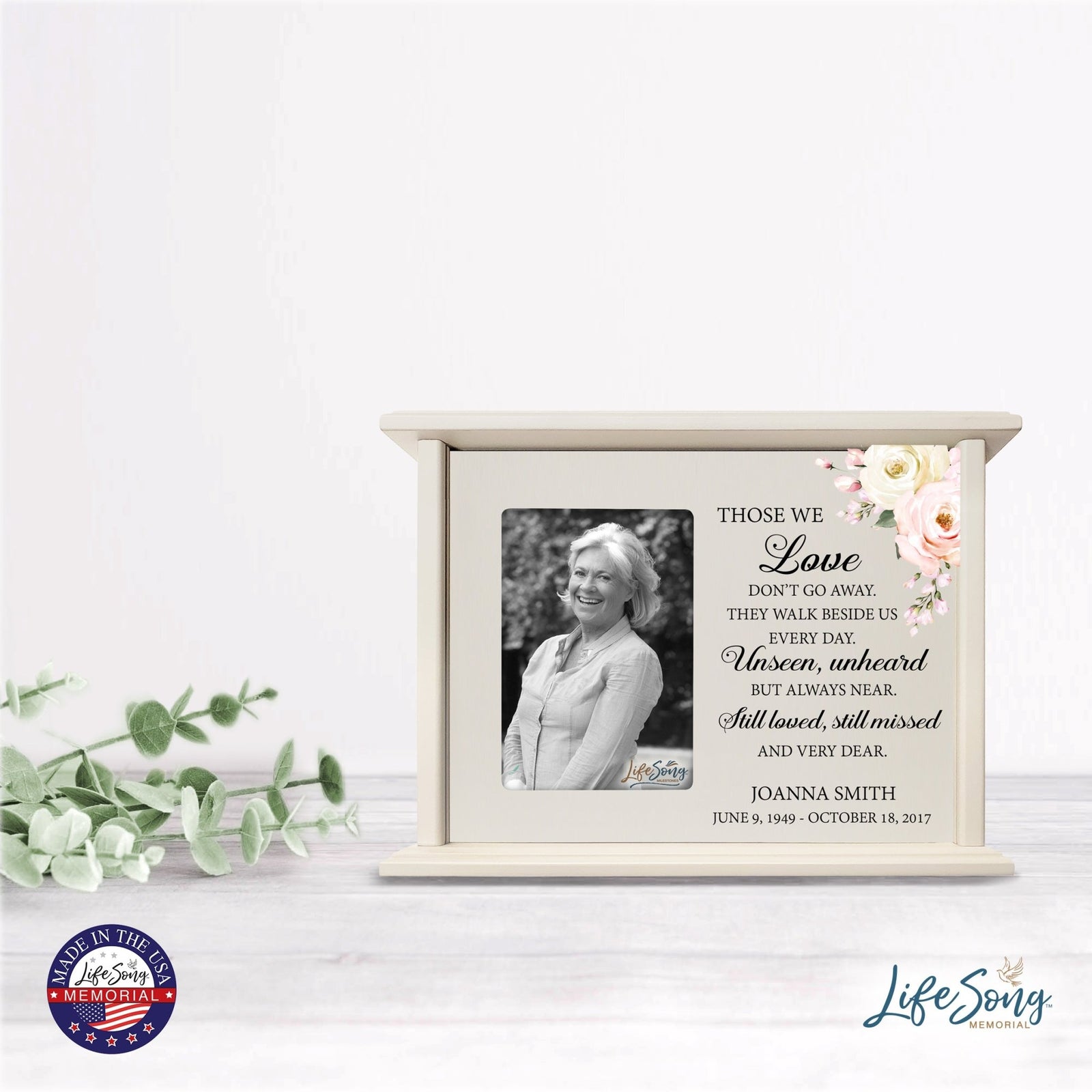 Large Personalized Funeral Cremation Photo Urn Box For Grandmother