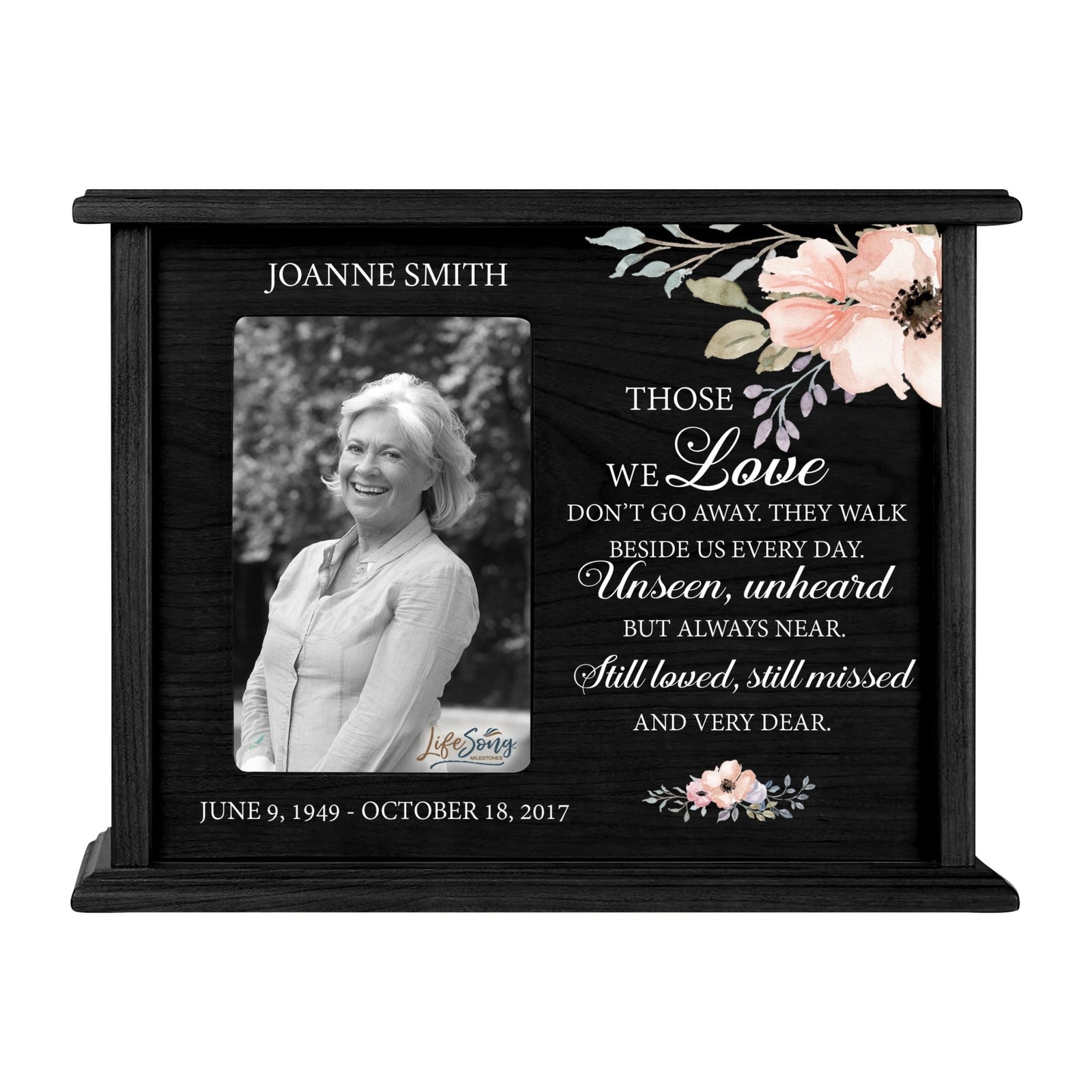 Personalized Engraved Photo Cremation Urn Box Memorial Gift