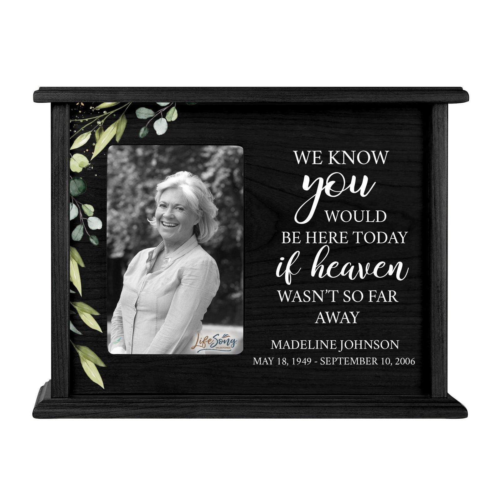 Personalized Engraved Photo Cremation Urn Box Memorial Gift