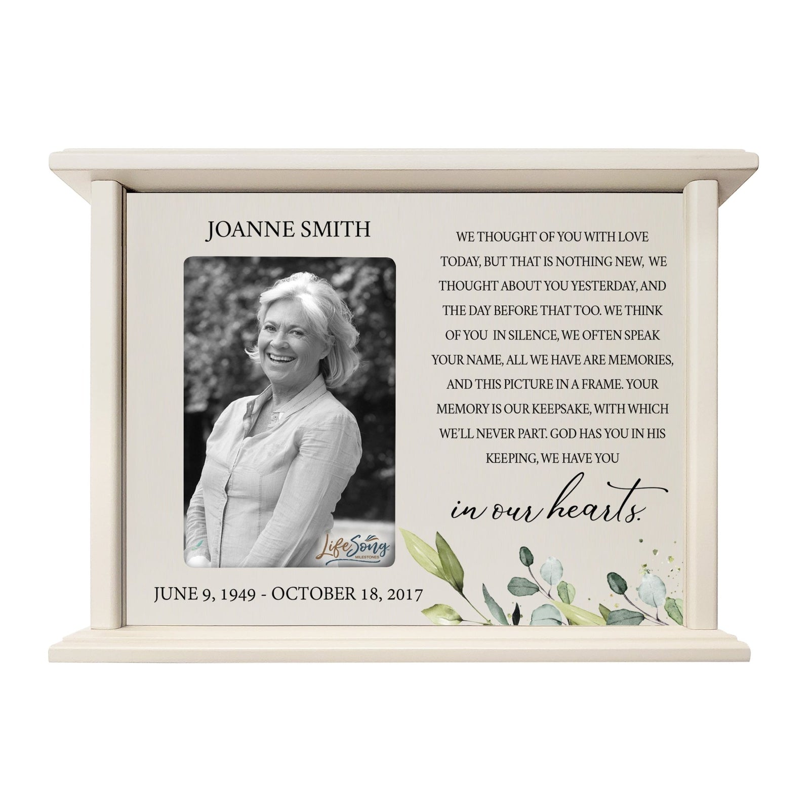 Personalized Engraved Photo Cremation Urn Box Memorial Gift
