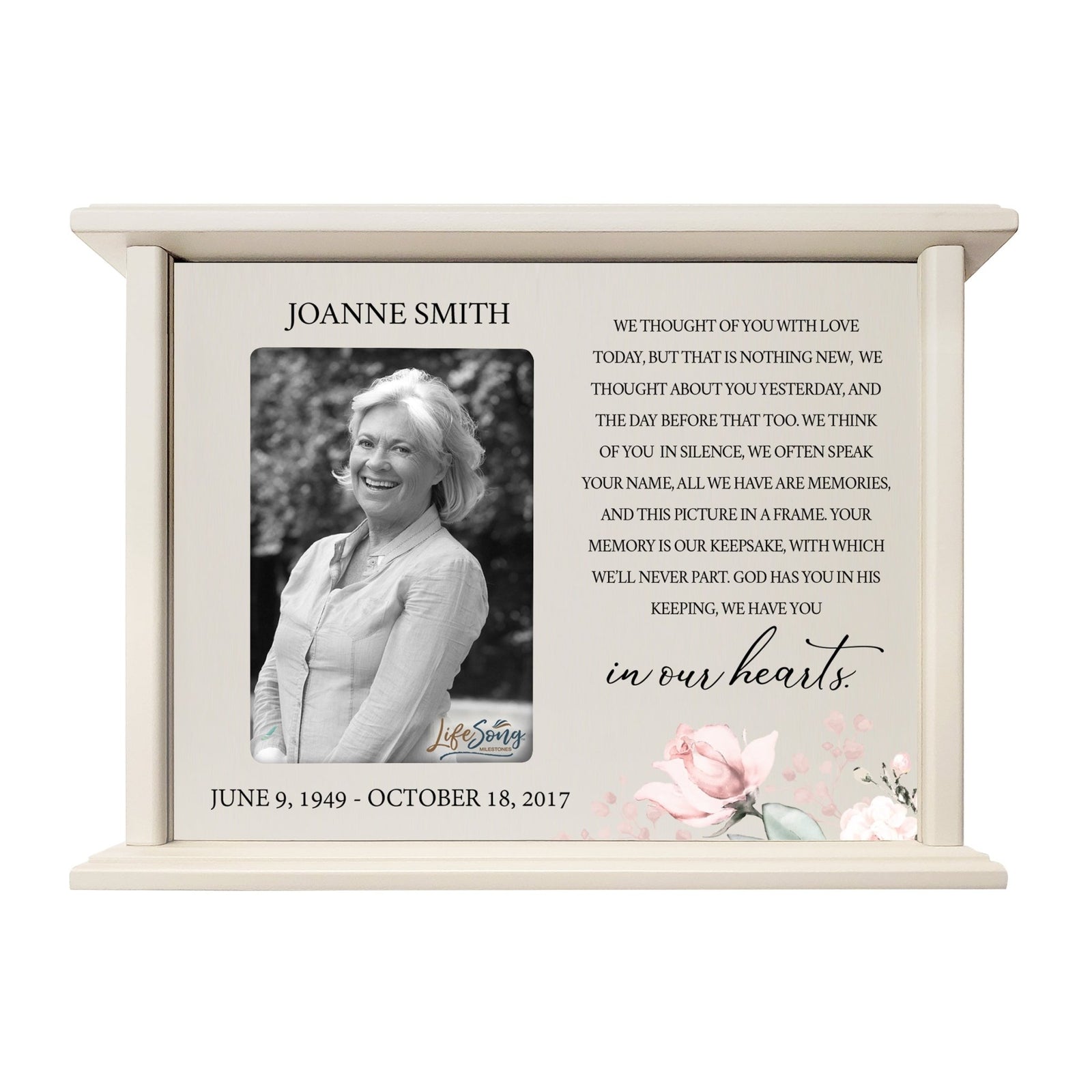Unique cremation urn box for human ashes