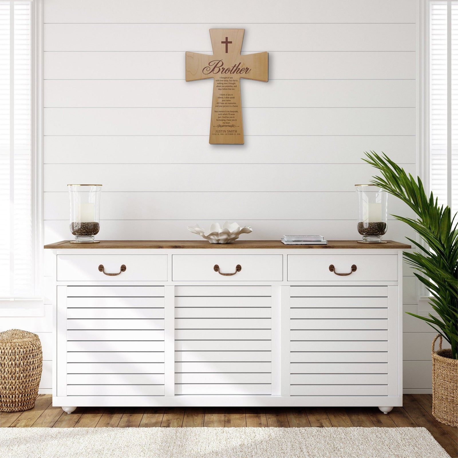 Personalized Memorial Engraved Wall Cross Bereavement Gifts - I Thought Of You - LifeSong Milestones