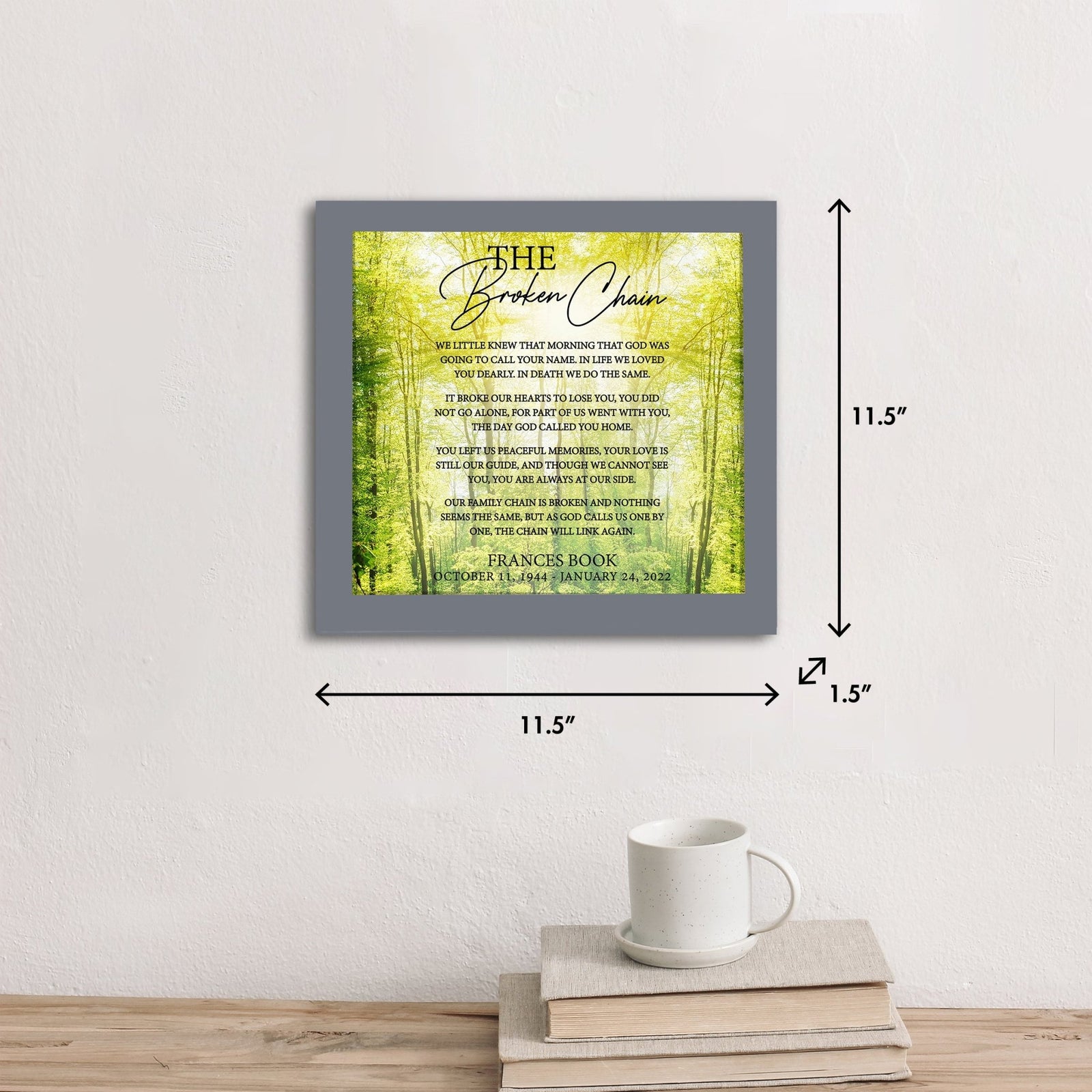 Personalized Memorial Framed Shadow Box for Loss of Loved One - LifeSong Milestones