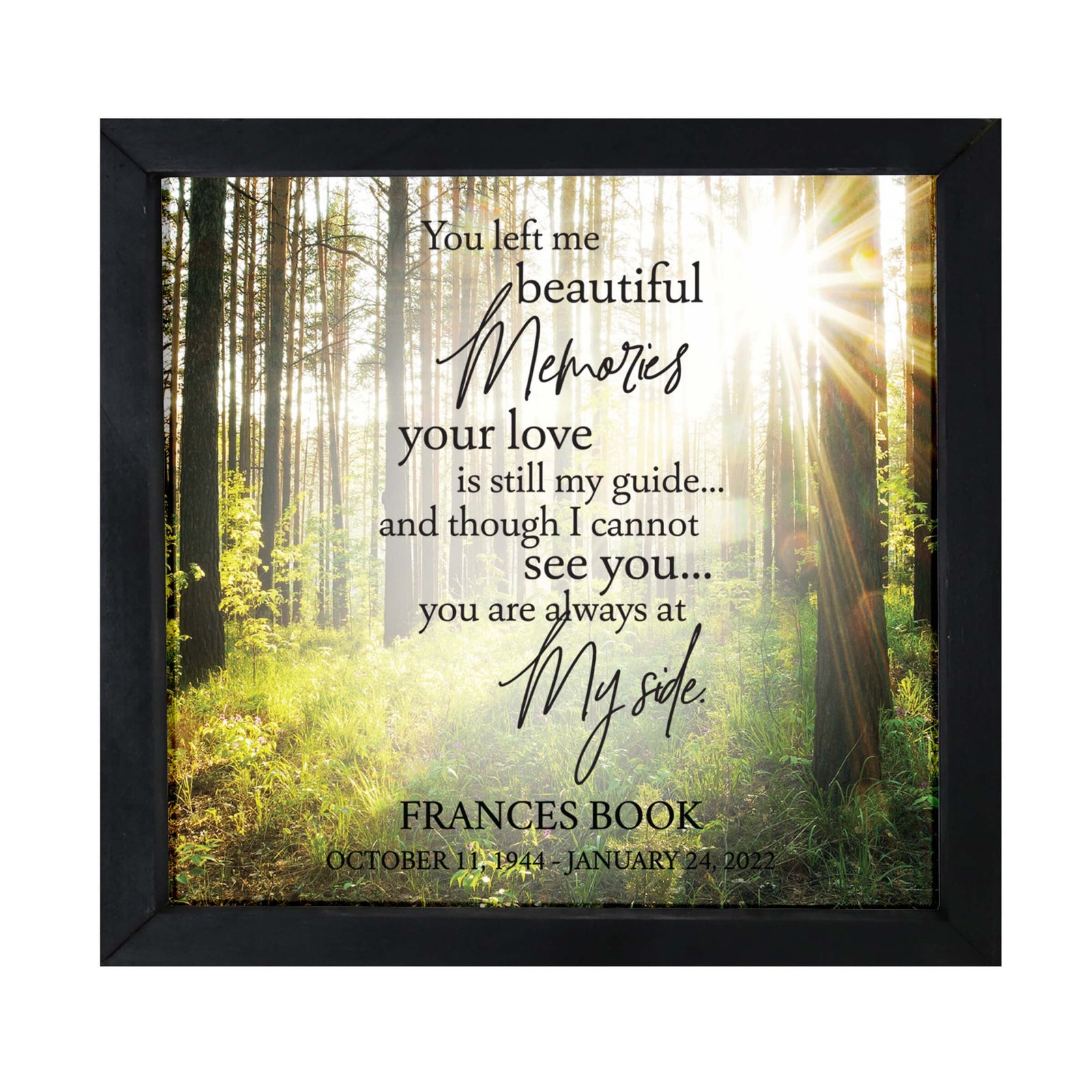 Personalized Memorial Framed Shadow Box for Loss of Loved One - LifeSong Milestones