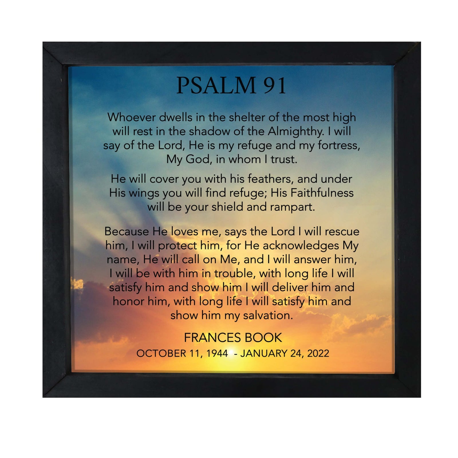 Personalized Memorial Framed Shadow Box for Loss of Loved One - LifeSong Milestones