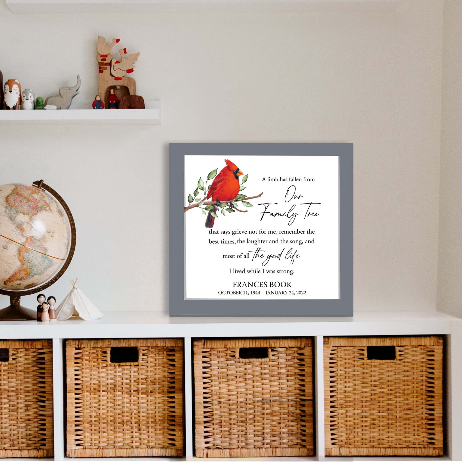 Personalized Memorial Framed Shadow Box for Loss of Loved One - A Limb Has Fallen From - LifeSong Milestones