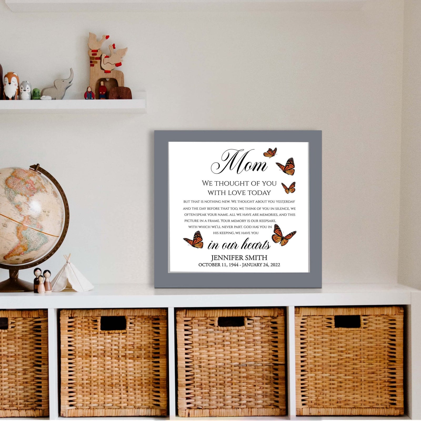 Personalized Memorial Framed Shadow Box for Loss of Loved One - I Thought Of You - LifeSong Milestones