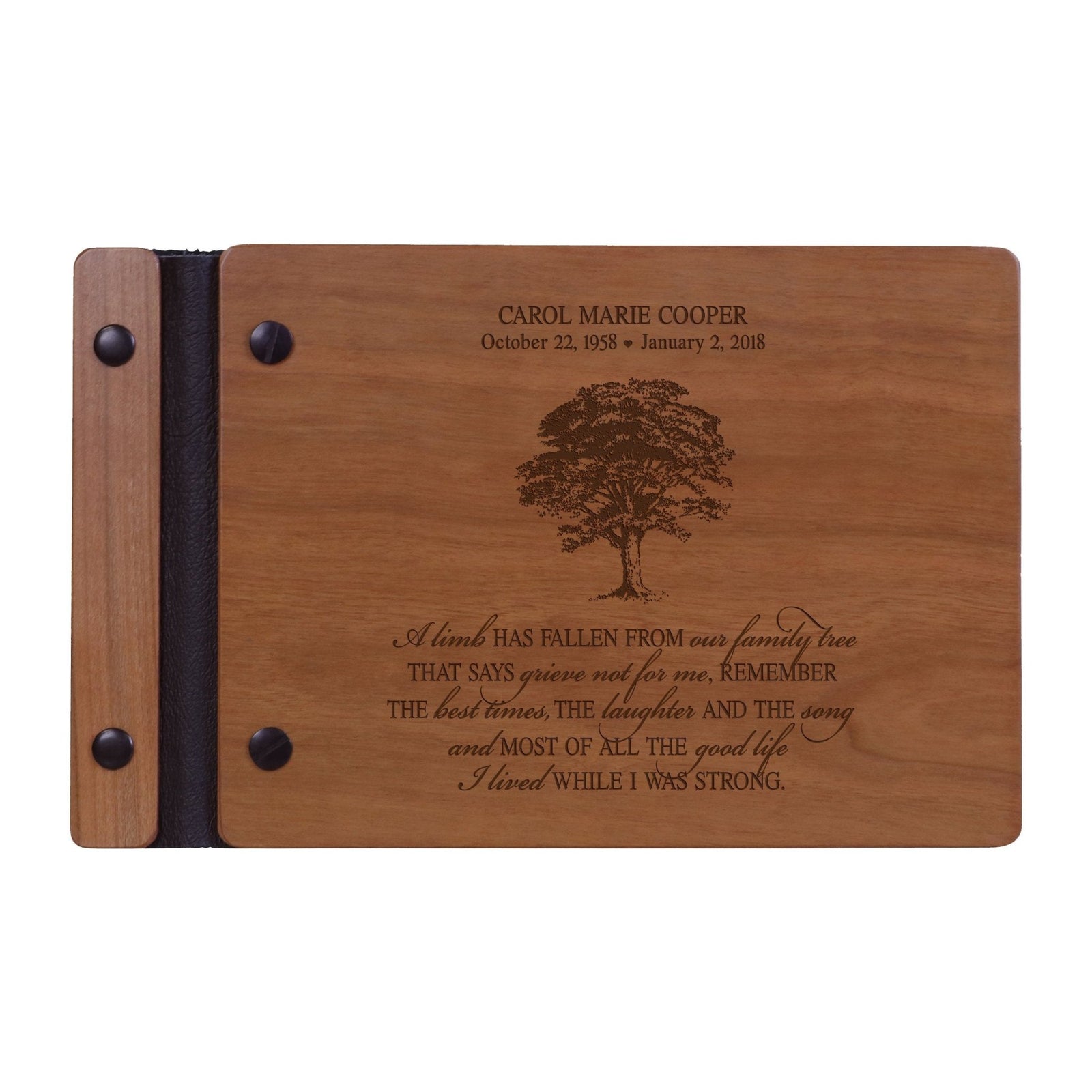 Personalized Memorial Guest Book - Fallen Limb - LifeSong Milestones