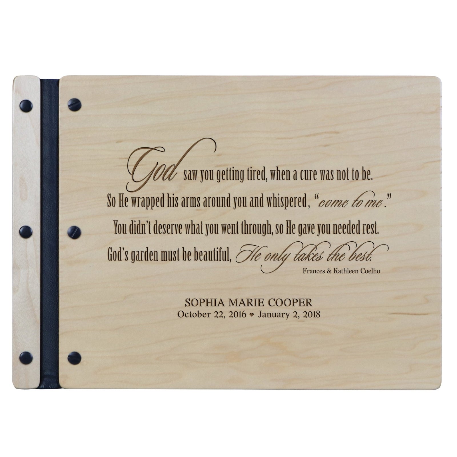 Personalized Memorial Guest Book - God Saw You - LifeSong Milestones