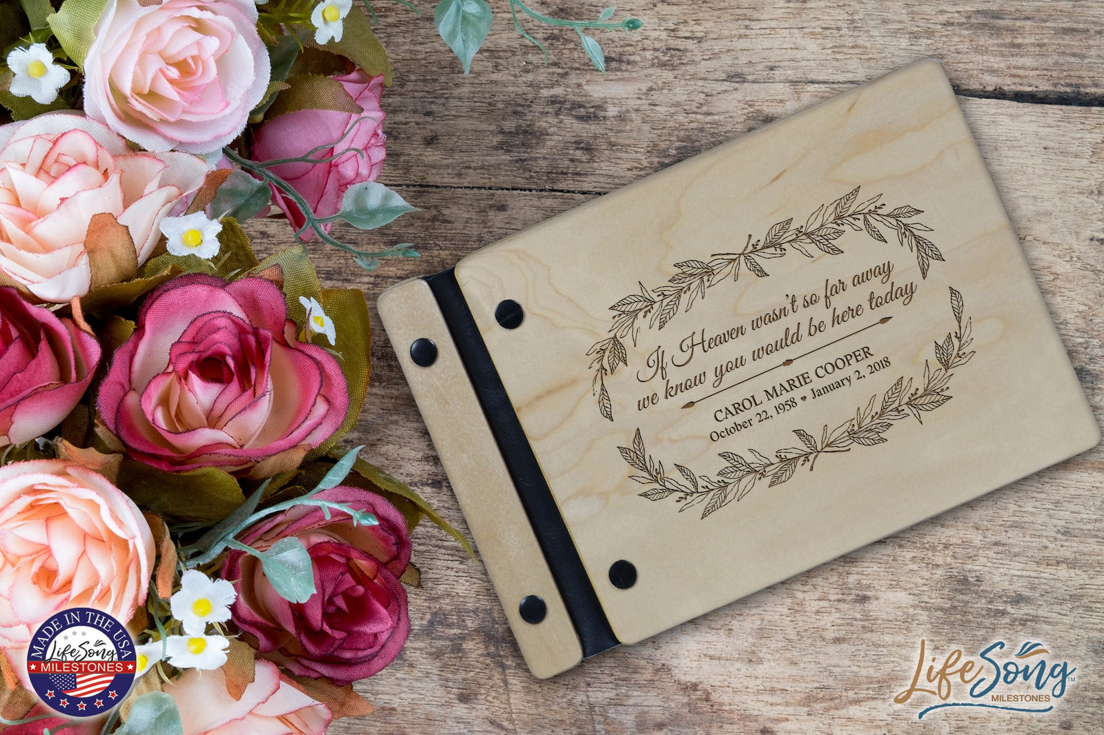 Personalized Memorial Guest Book - If Heaven - LifeSong Milestones