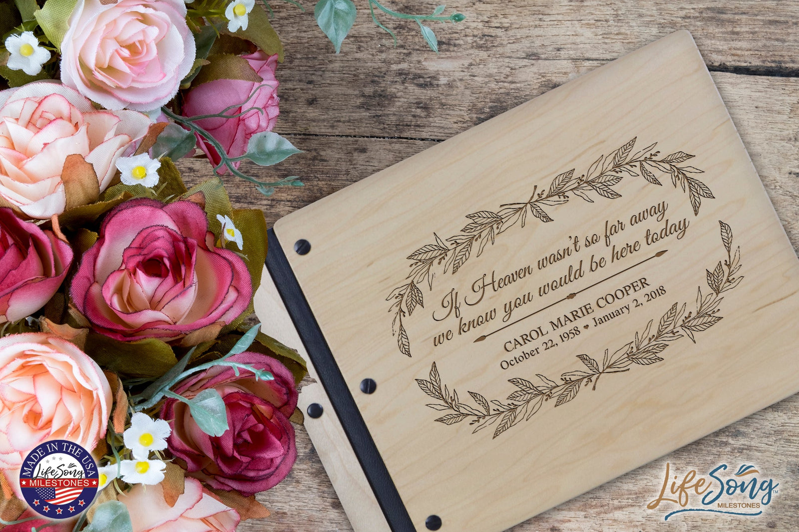 Personalized Memorial Guest Book - If Heaven - LifeSong Milestones
