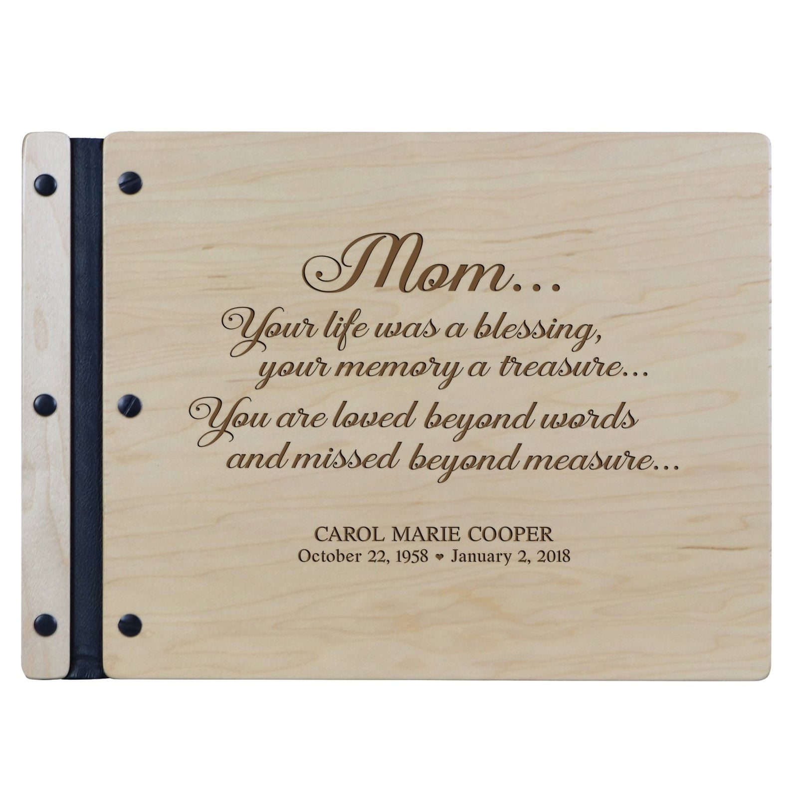 Personalized Memorial Guest Book - Mom - LifeSong Milestones