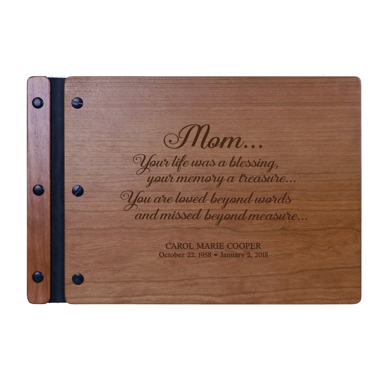 Personalized Memorial Guest Book - Mom - LifeSong Milestones