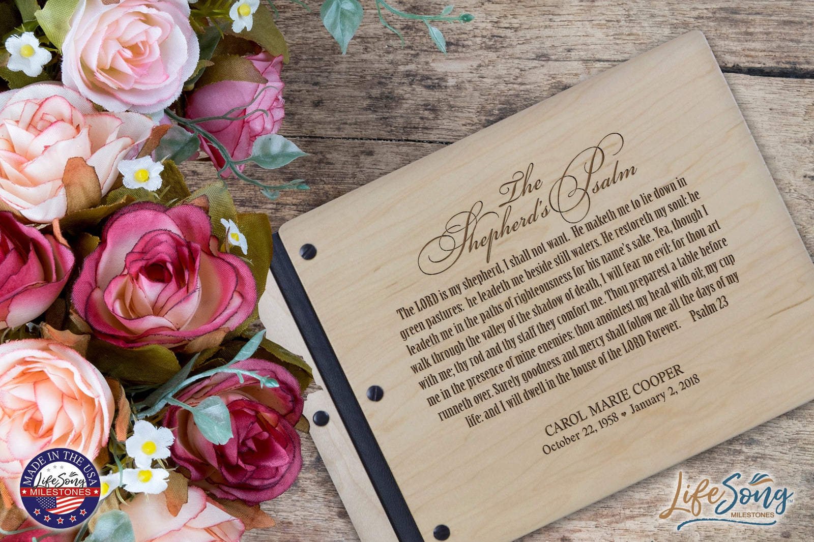 Personalized Memorial Guest Book - Shepherd's Psalm - LifeSong Milestones