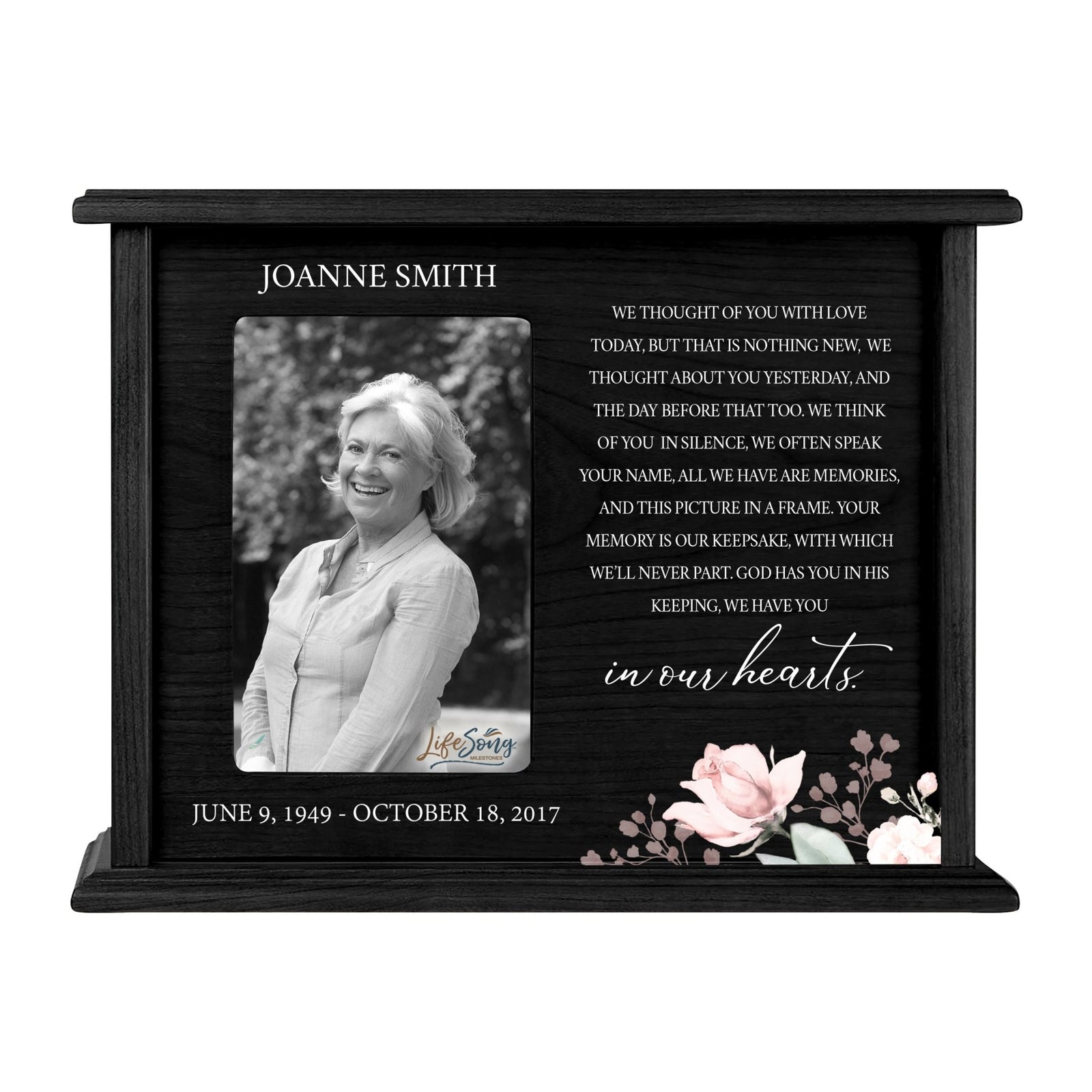 Personalized Engraved Photo Cremation Urn Box Memorial Gift