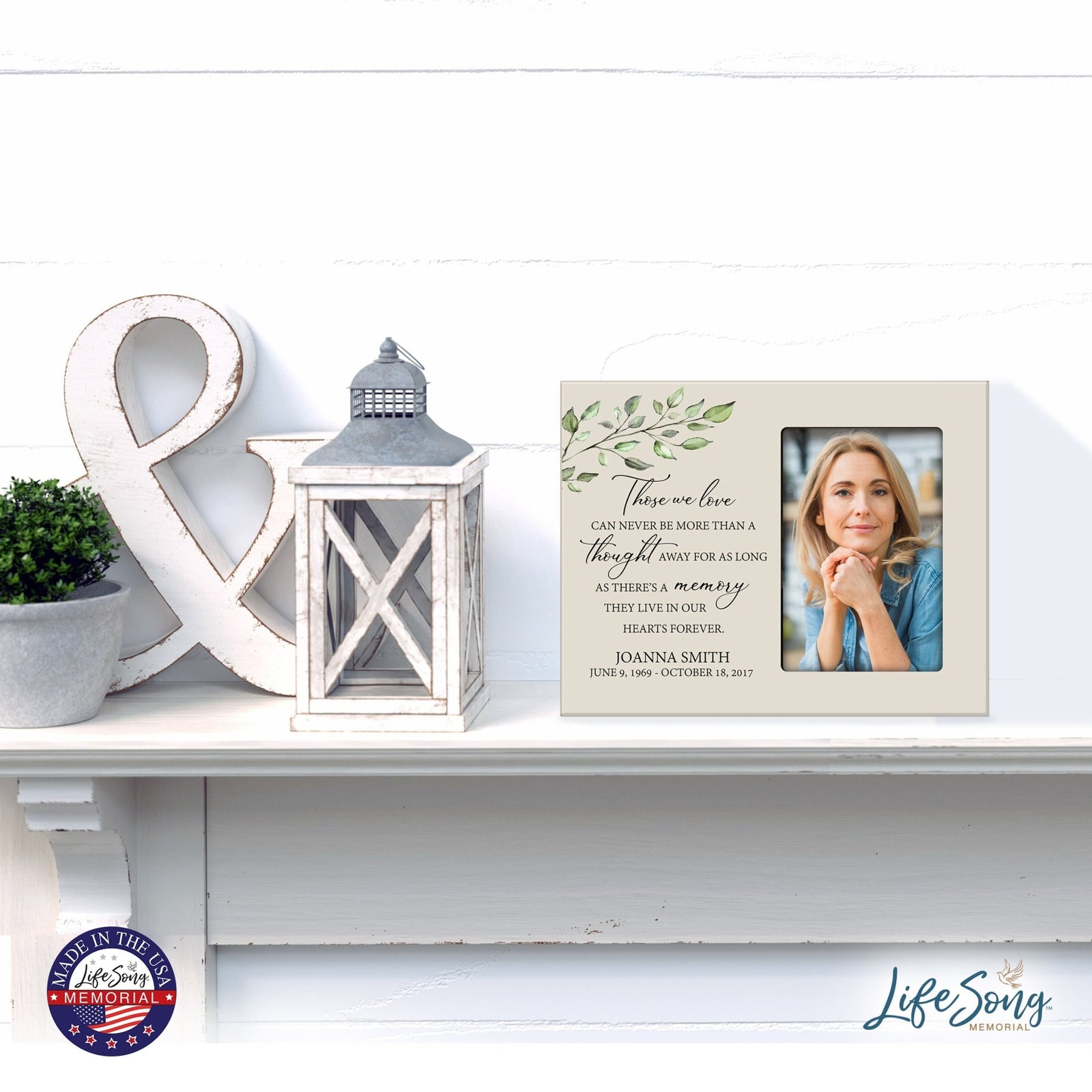 Personalized Memorial Photo Farme - A Thought Away - LifeSong Milestones