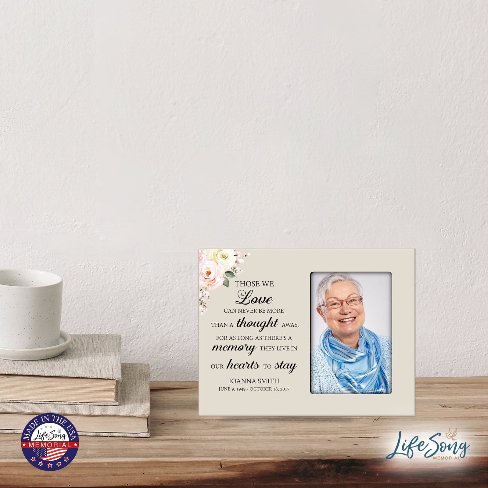 Personalized Memorial Photo Farme - A Thought Away - LifeSong Milestones