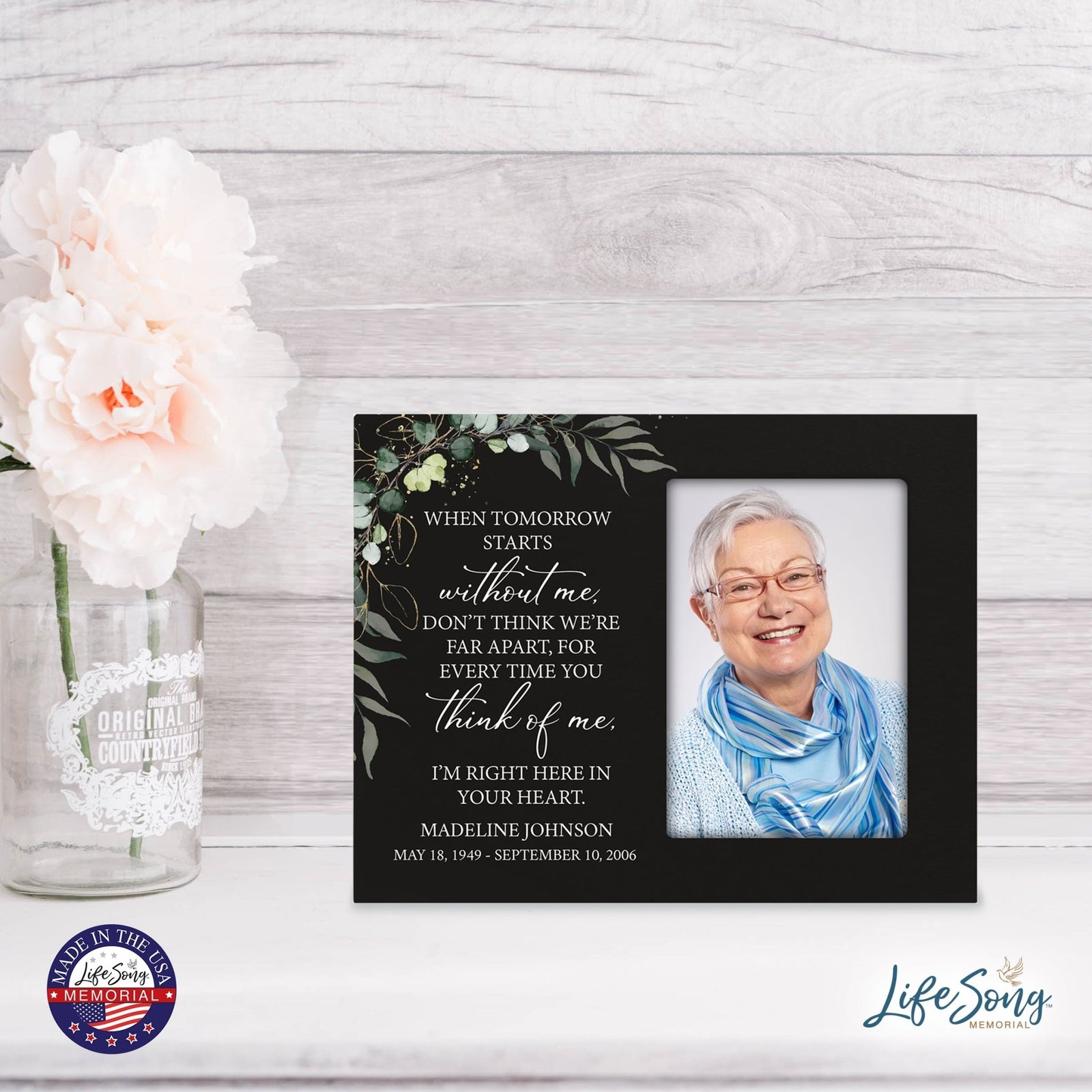 Personalized Memorial Photo Frame - Don't Think We're Far Apart - LifeSong Milestones