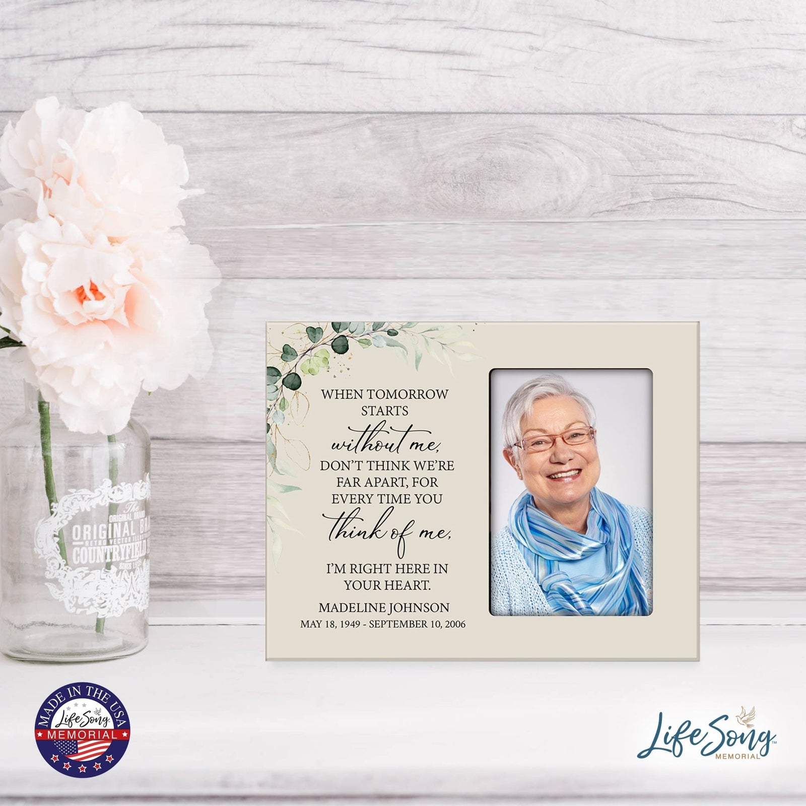 Personalized Memorial Photo Frame - Don't Think We're Far Apart - LifeSong Milestones