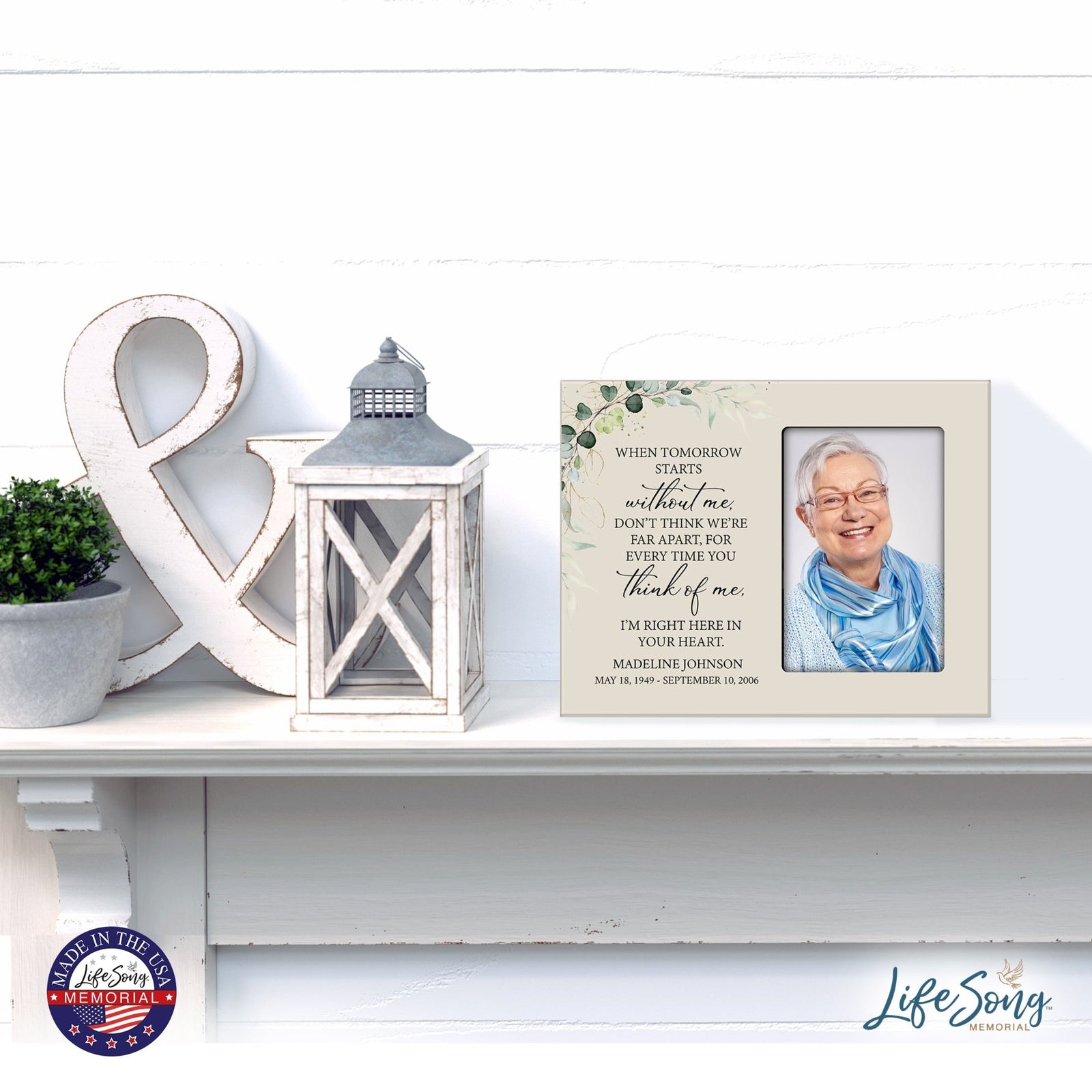 Personalized Memorial Photo Frame - Don't Think We're Far Apart - LifeSong Milestones