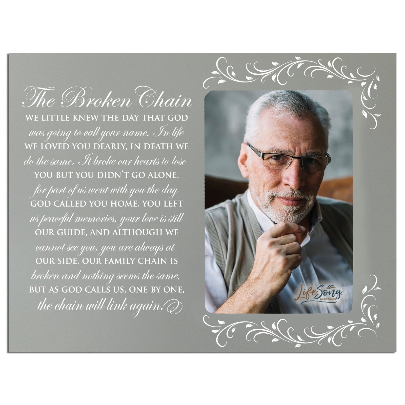 Personalized Memorial Photo Frame - The Broken Chain - LifeSong Milestones