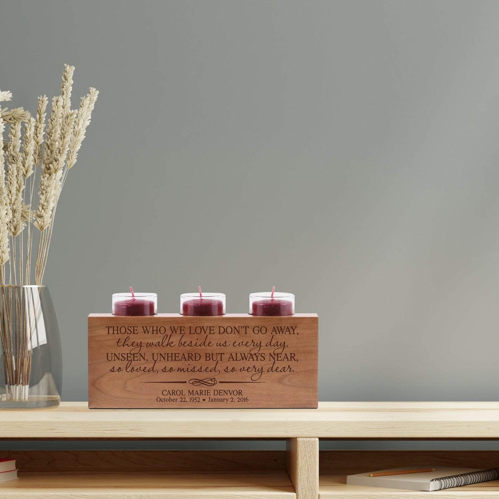 Personalized Memorial Sympathy Gift Candle Holder - A Limb Has Fallen - LifeSong Milestones