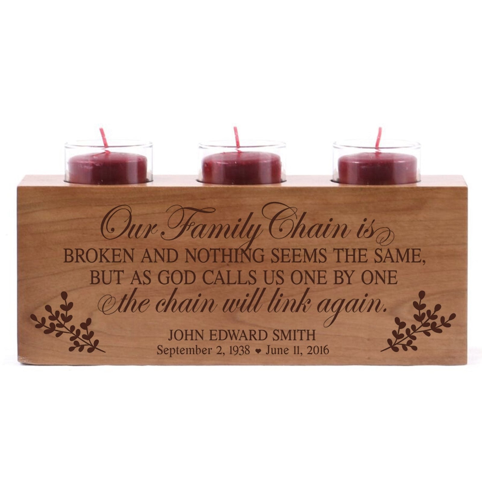 Personalized Memorial Sympathy Gift Candle Holder - A Limb Has Fallen - LifeSong Milestones