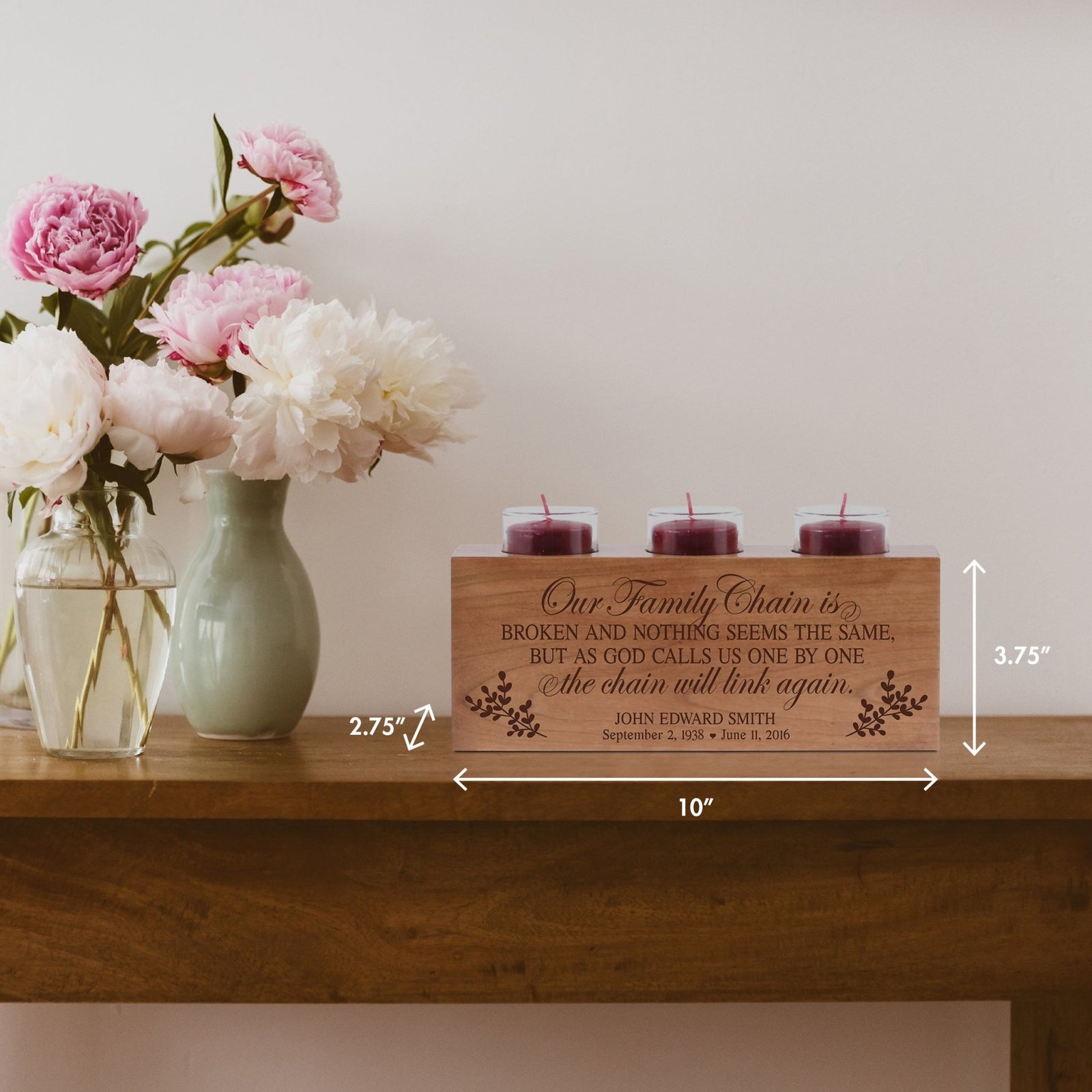 Personalized Memorial Sympathy Gift Candle Holder - A Limb Has Fallen - LifeSong Milestones