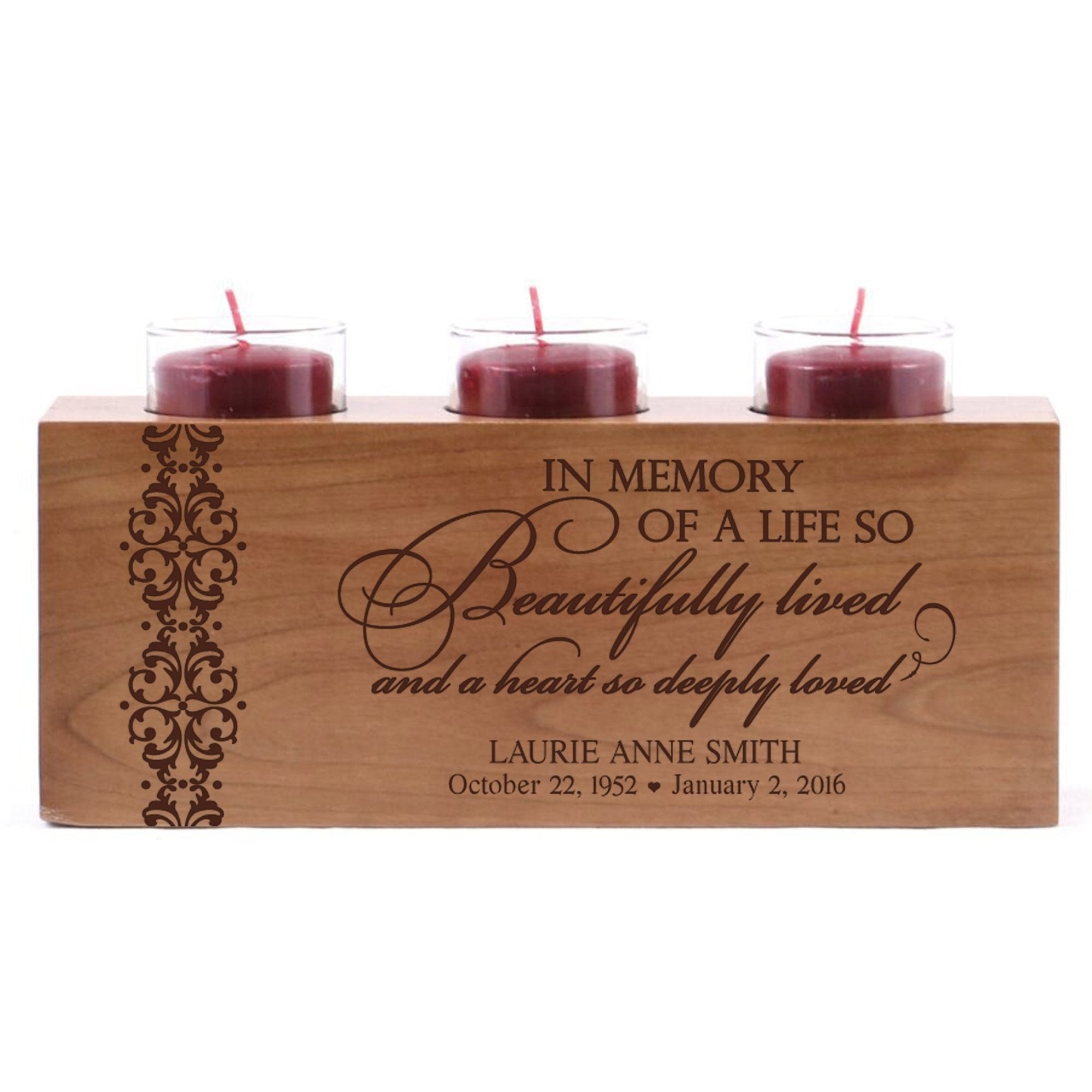 Personalized Memorial Sympathy Gift Candle Holder - A Limb Has Fallen - LifeSong Milestones