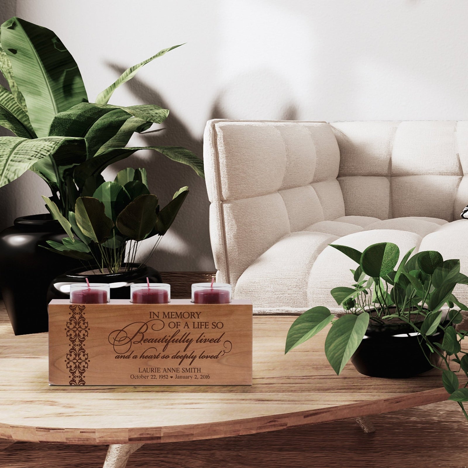 Personalized Memorial Sympathy Gift Candle Holder - A Limb Has Fallen - LifeSong Milestones