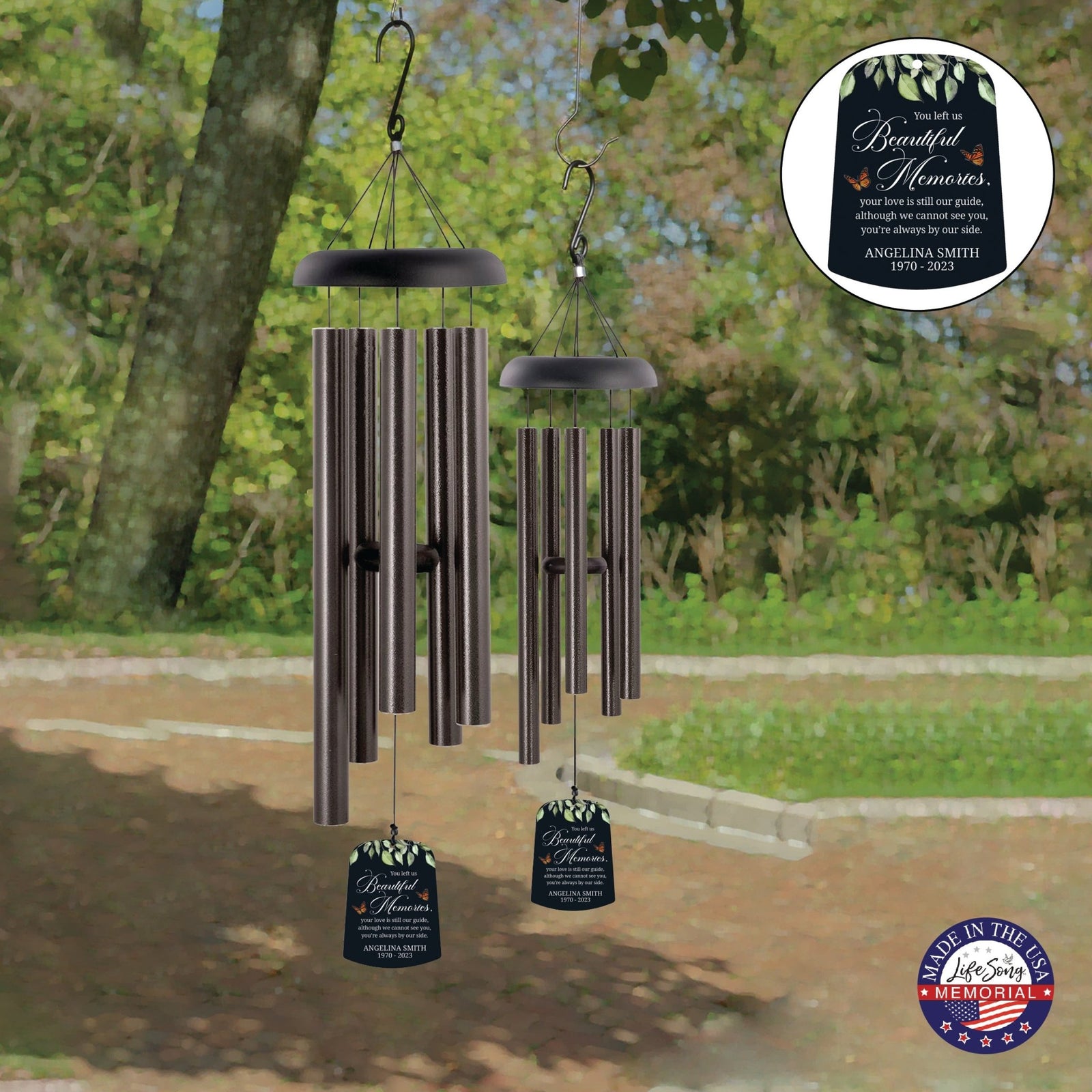 Personalized Memorial Wind Chime Sail Sympathy Gift - Beautiful Memories - LifeSong Milestones