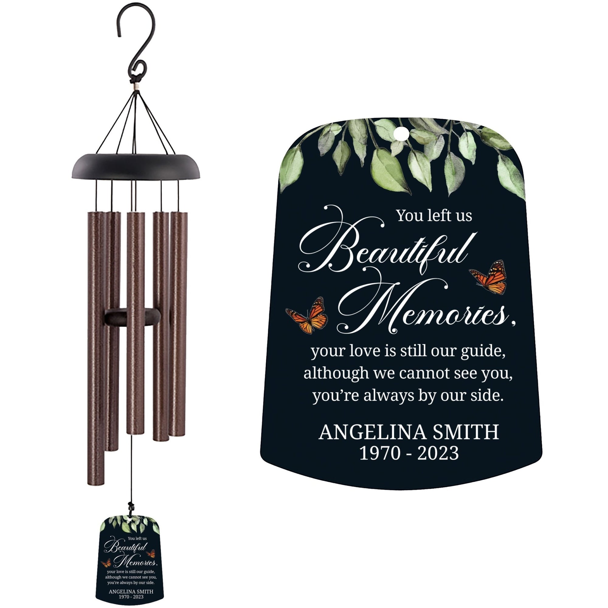 Personalized Memorial Wind Chime Sail Sympathy Gift - Beautiful Memories - LifeSong Milestones