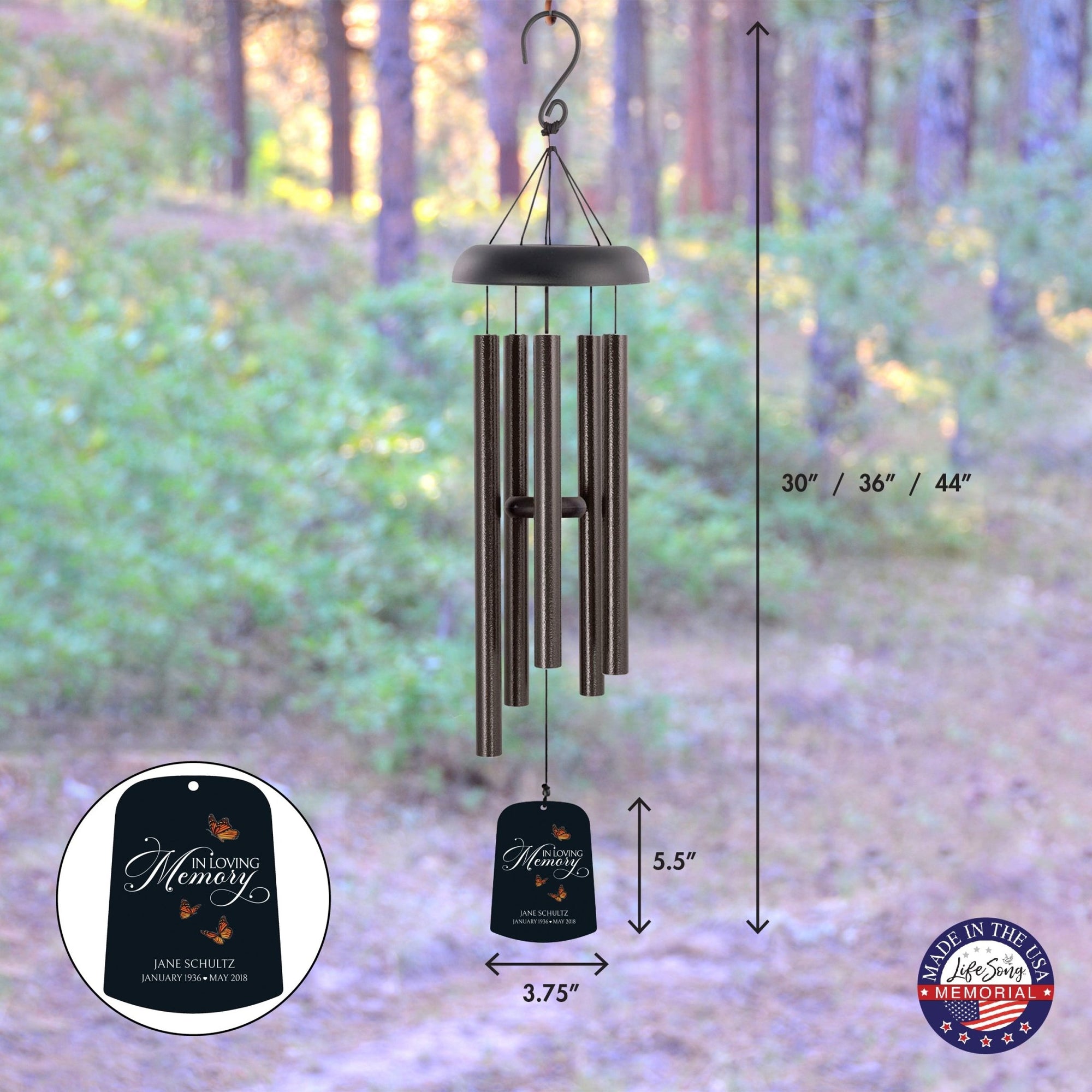 Personalized Memorial Wind Chime Sail Sympathy Gift - In Loving Memory - LifeSong Milestones