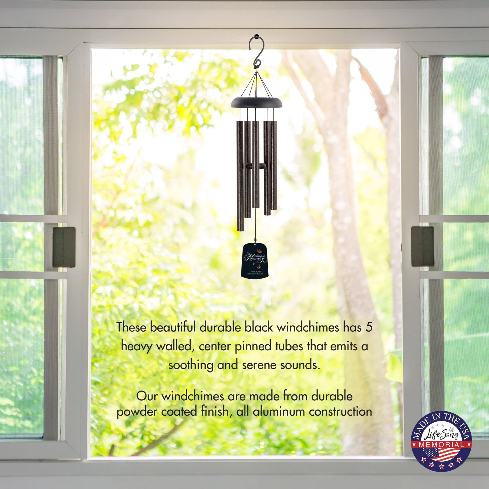 Personalized Memorial Wind Chime Sail Sympathy Gift - In Loving Memory - LifeSong Milestones