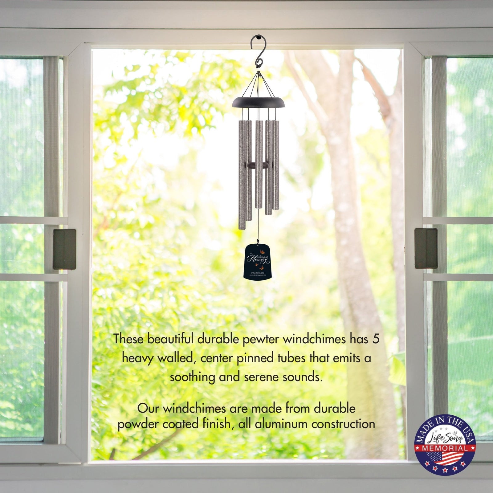 Personalized Memorial Wind Chime Sail Sympathy Gift - In Loving Memory - LifeSong Milestones