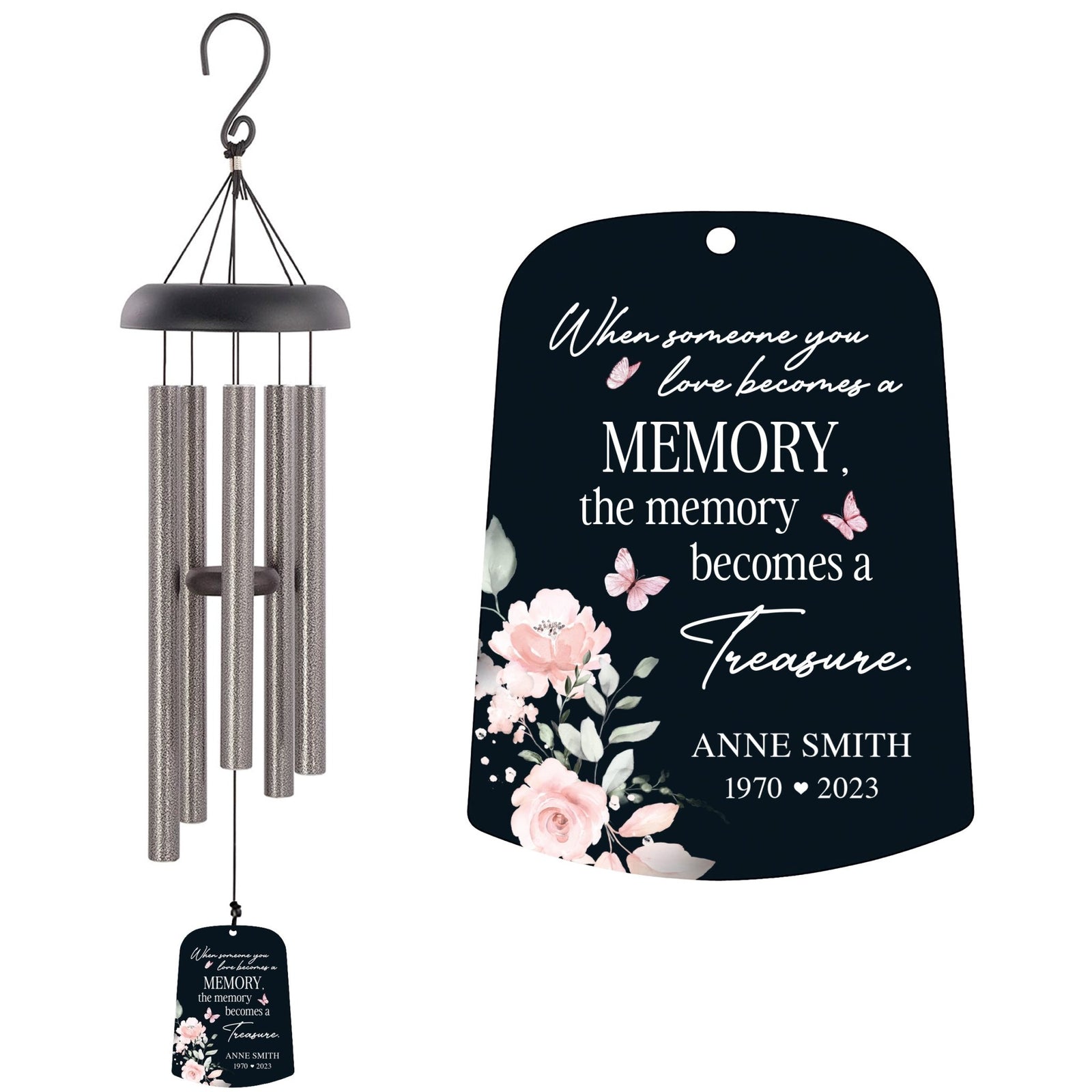 Personalized Memorial Wind Chime Sail Sympathy Gift - When Someone You Love - LifeSong Milestones