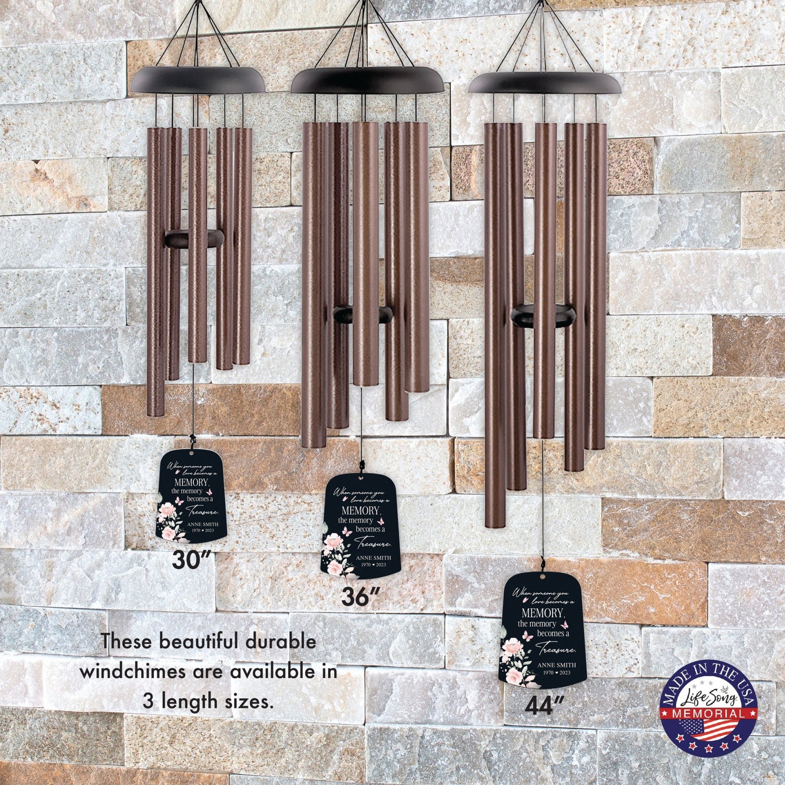 Personalized Memorial Wind Chime Sail Sympathy Gift - When Someone You Love - LifeSong Milestones