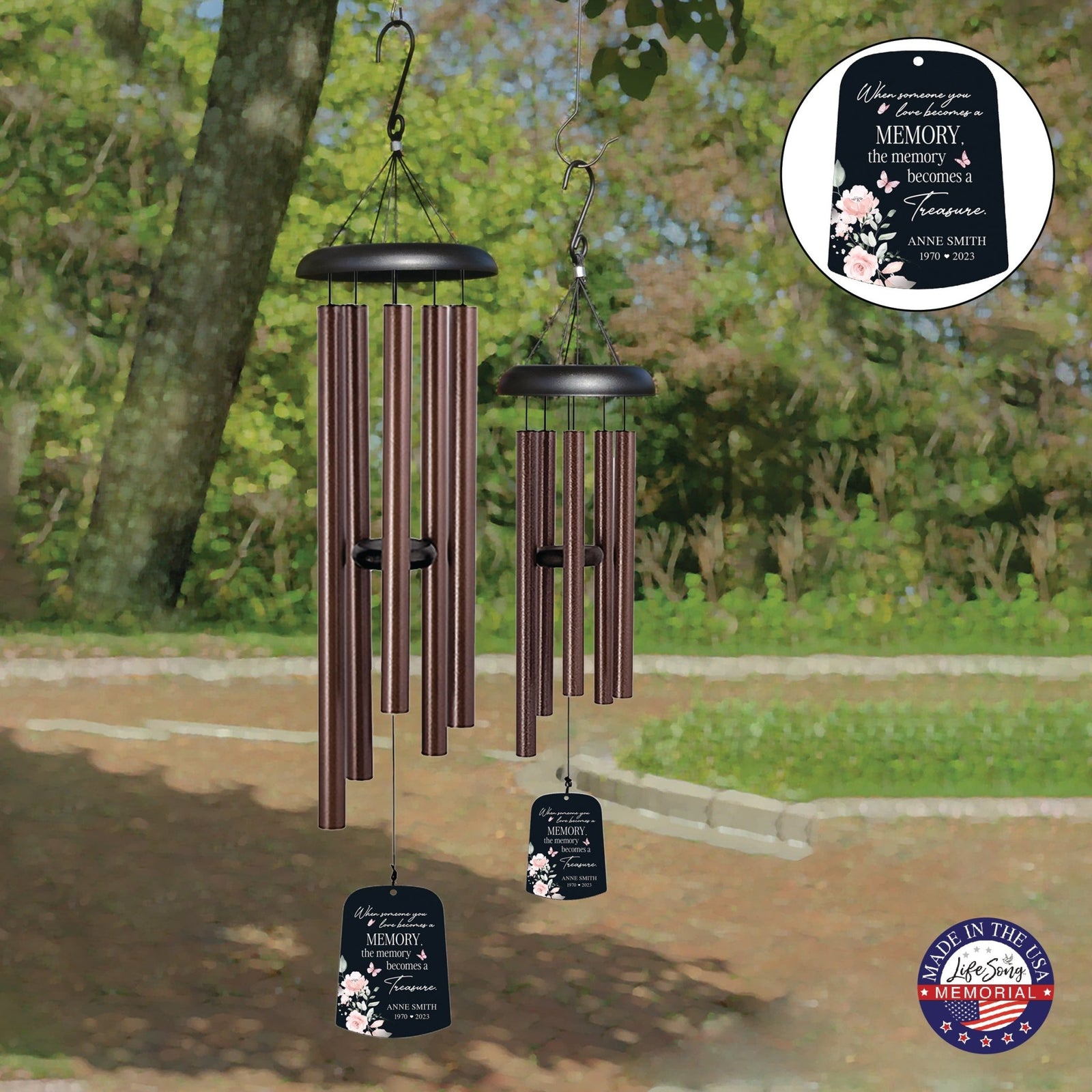 Personalized Memorial Wind Chime Sail Sympathy Gift - When Someone You Love - LifeSong Milestones