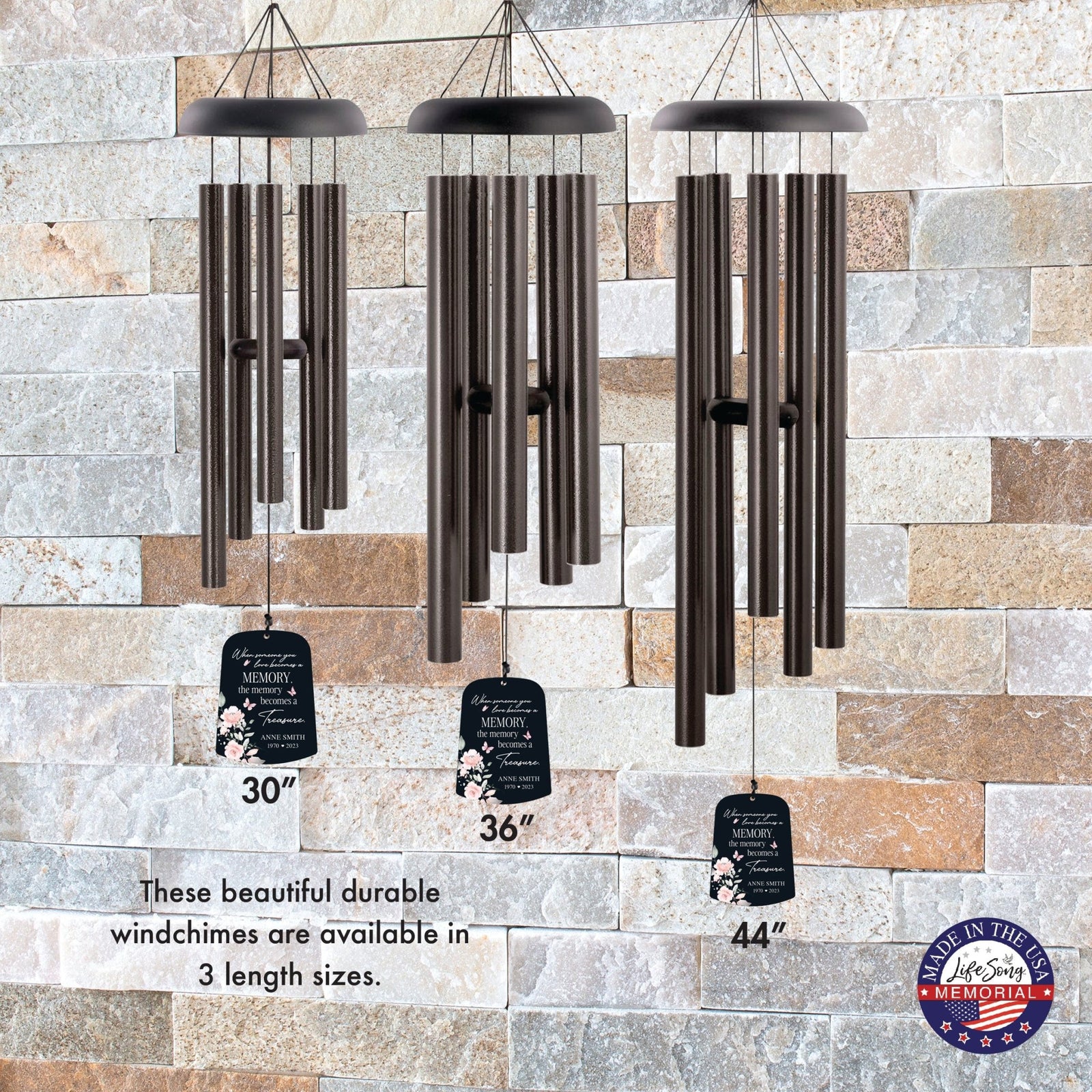 Personalized Memorial Wind Chime Sail Sympathy Gift - When Someone You Love - LifeSong Milestones