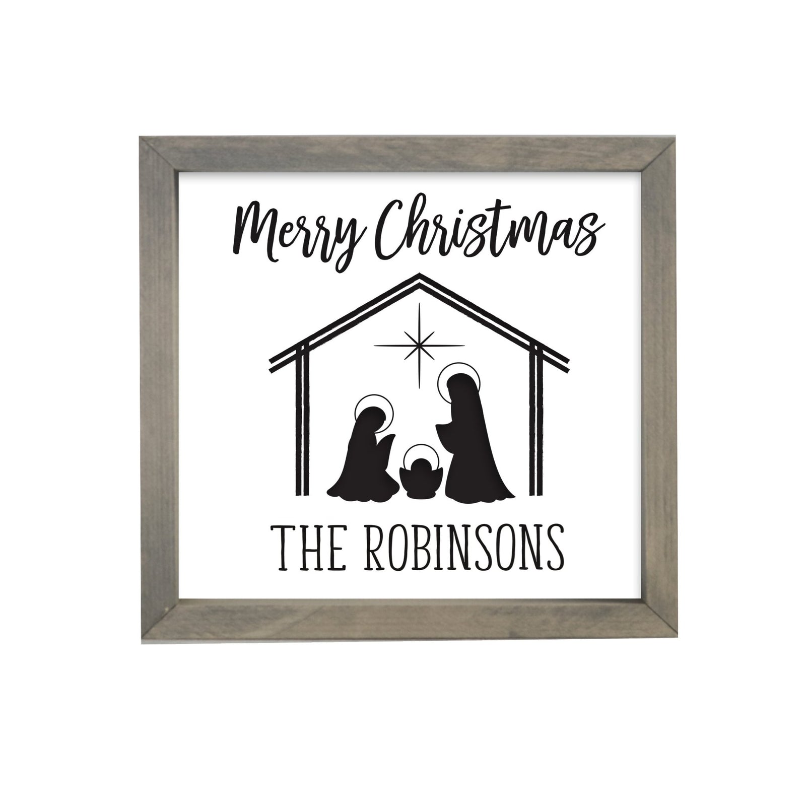 Personalized Merry Christmas Framed Shadow Box - Nativity Christmas - LifeSong Milestones