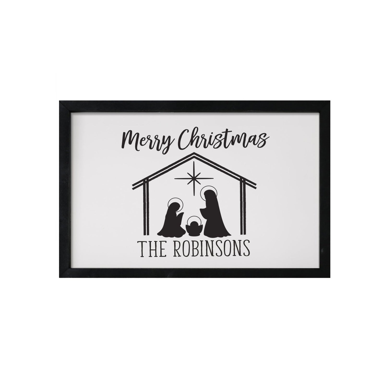 Personalized Merry Christmas Framed Shadow Box - Nativity Christmas - LifeSong Milestones